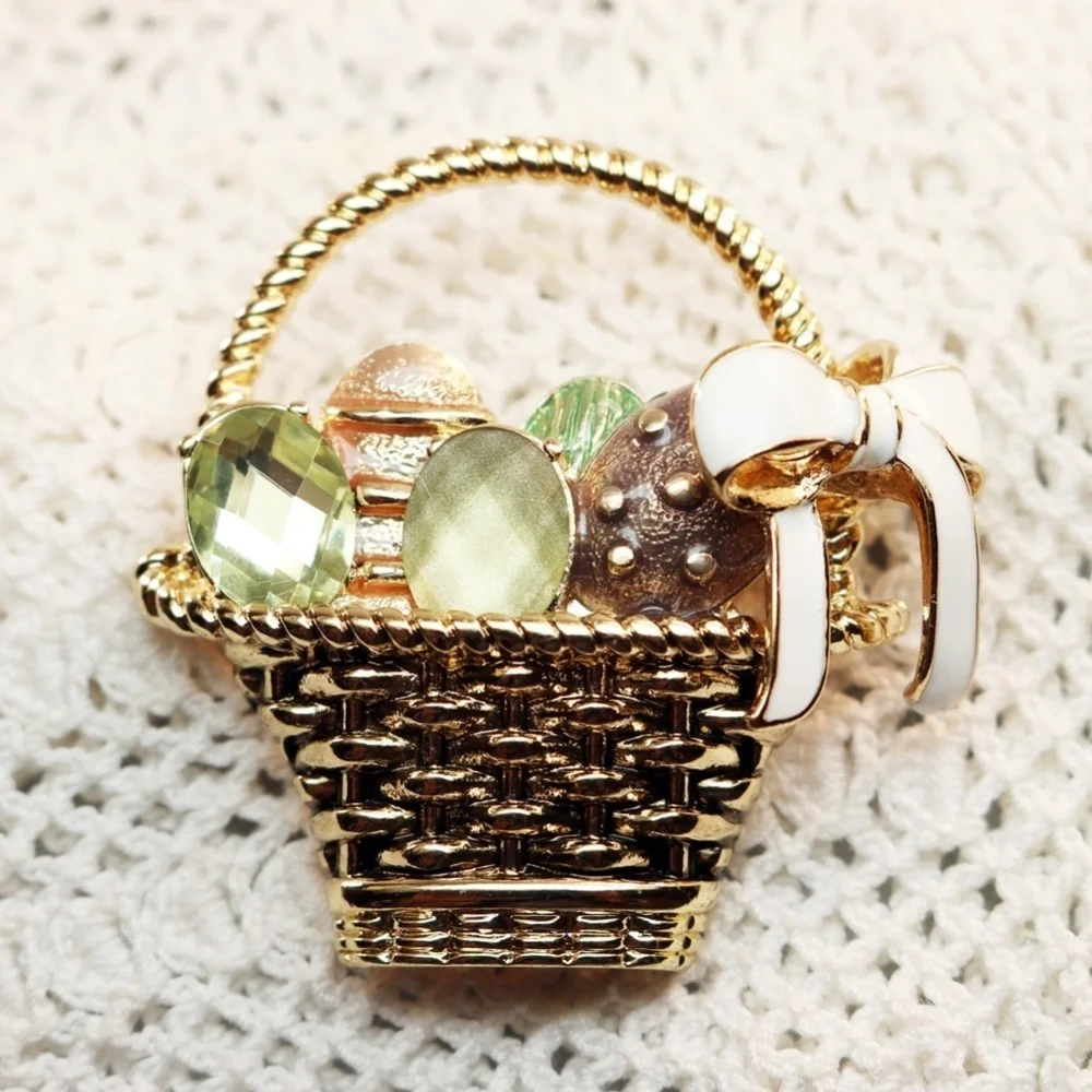 Napier Easter Eggs in Basket Brooch